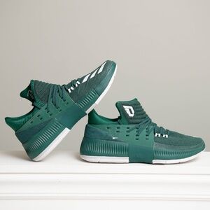 NEW! Adidas Dame 3 Men's Sz 12 Dark Green‎ Basketball Shoes Athletic Sneakers